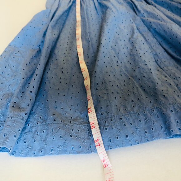 J. By J.Crew Floral Eyelet Shirt Dress Button Front Size 10 Blue 100% Cotton - Picture 12 of 16